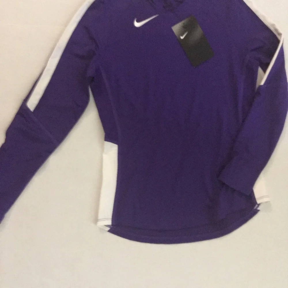 Nike Purple Long-Sleeve Athletic Tee with White Trim